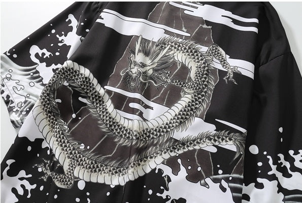 Ukiyo-e painted robes cardigan