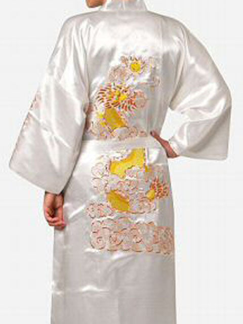 Men's home clothes embroidered Nightgown