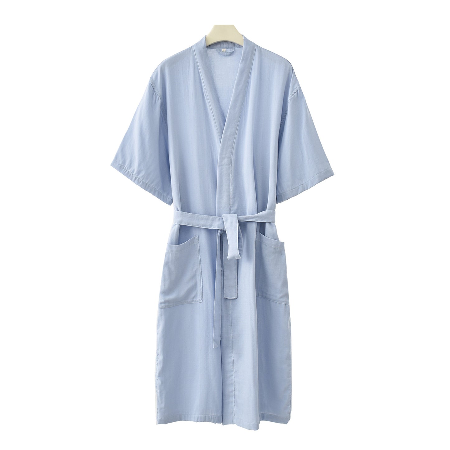 Bamboo Cotton Short-sleeved Bathrobe Women's Bathrobe Night-robe Pajamas