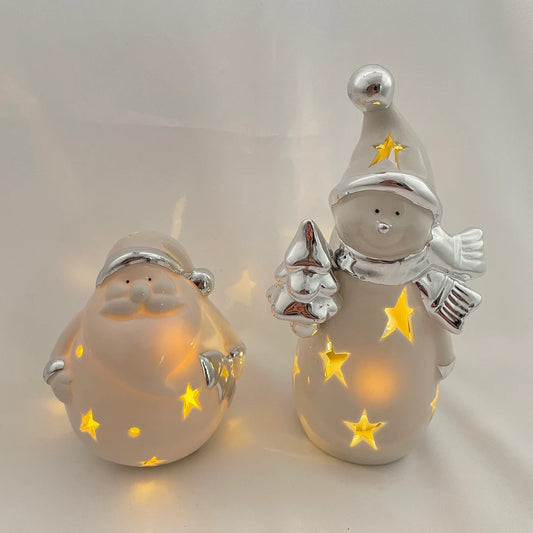 Santa Claus Snowman LED Festival Home Decoration Decoration Resin Crafts