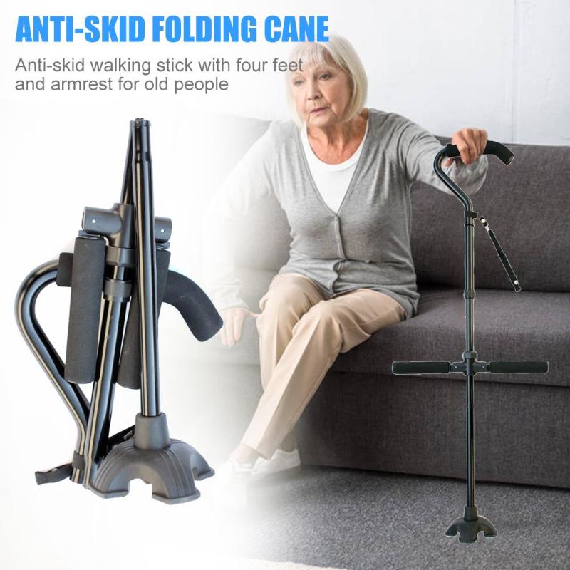 Alloy folding telescopic crutch