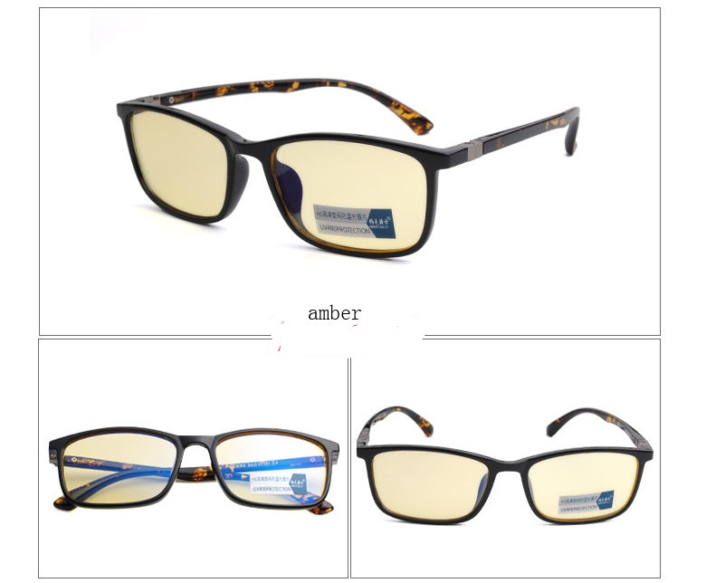 New anti-blue glasses tr90  light men's box flat light anti-radiation glasses esports game glasses