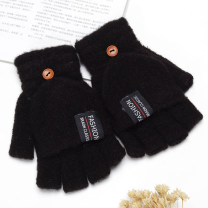 Winter warm half-finger gloves