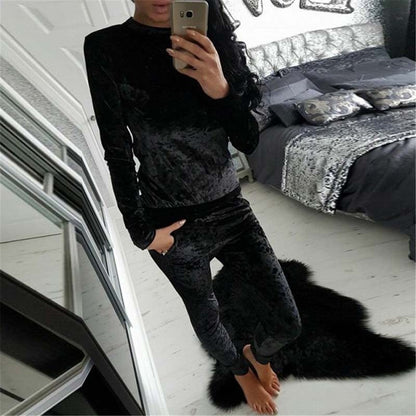 Velvet leisure sports suit