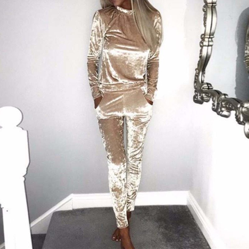 Velvet leisure sports suit