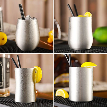 Stainless steel egg-shaped beer mug