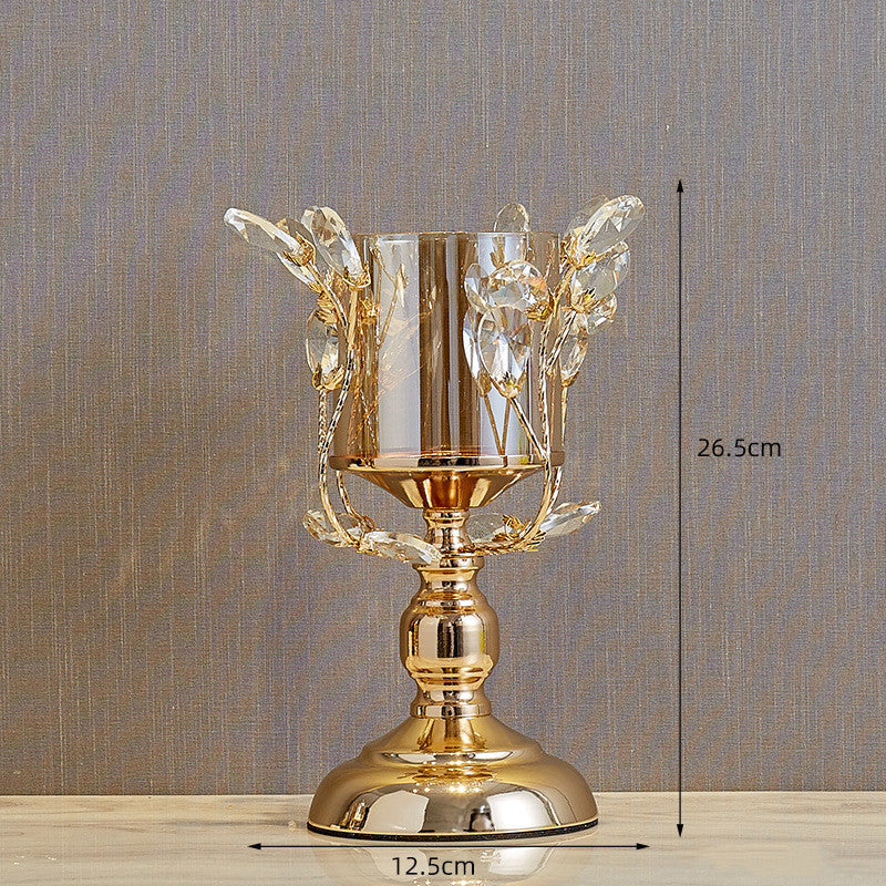 Crystal Glass Candle Holder Decoration Candle Light Western Food Creative Layout