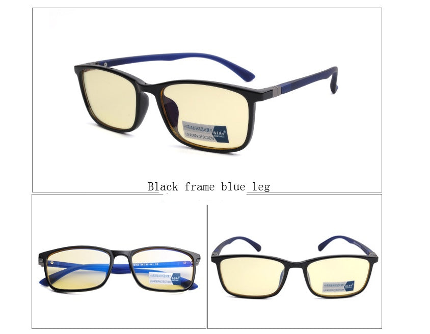 New anti-blue glasses tr90  light men's box flat light anti-radiation glasses esports game glasses