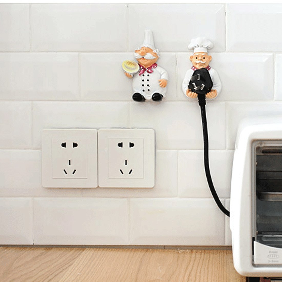 Punch-free seamless adhesive hook multi-function creative cartoon chef hook hook kitchen bathroom supplies