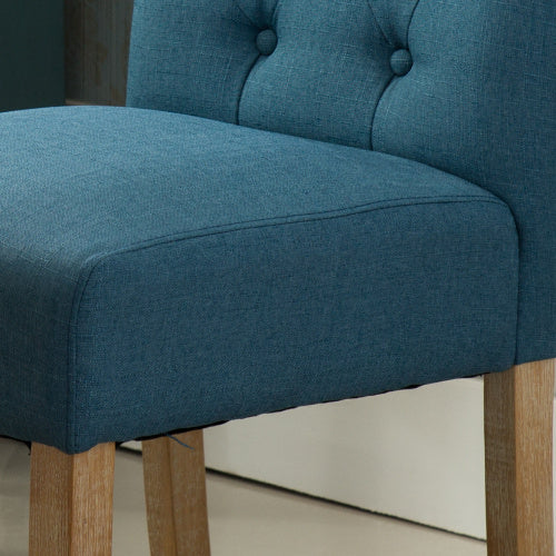 Habit Solid Wood Tufted Parsons Dining Chair, Set Of 2, Blue