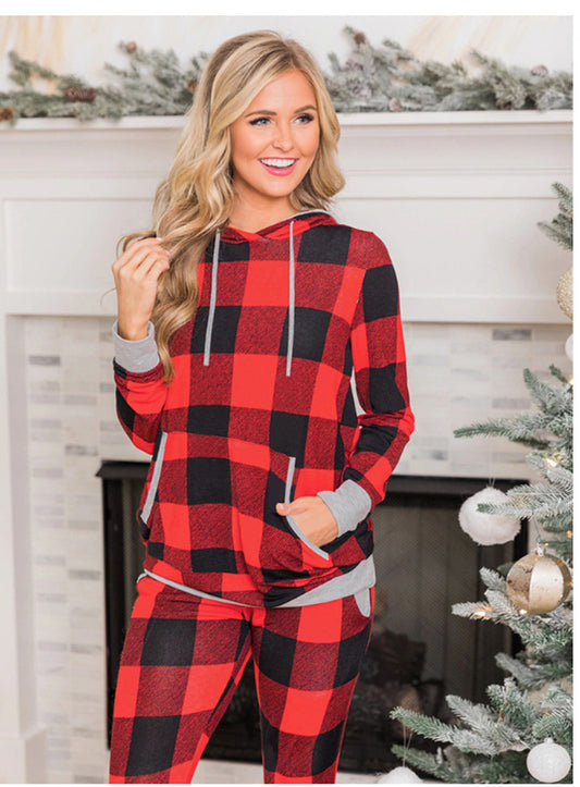 Hooded Drawstring Set Home Leisure Two-Piece Suit