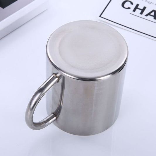 Cross-Border Double-Layer Insulated Handle Stainless Steel Mug Camping Handy Mug Beer Coffee Cup
