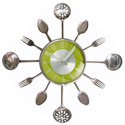 Stainless Steel Knife And Fork Kitchen Decoration Clock