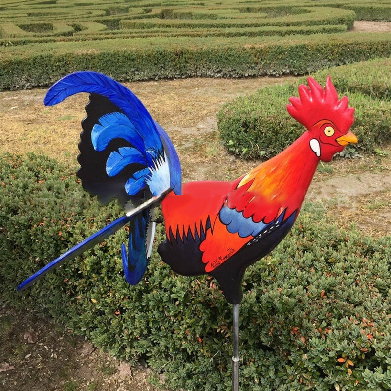 Rooster Windmill Garden Courtyard Farm Decor