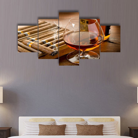 Large Home Decoration Painting Brown Wine Whiskey Glass Kitchen Restaurant Mural