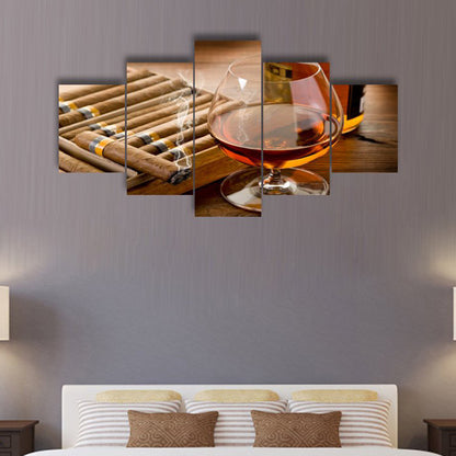 Large Home Decoration Painting Brown Wine Whiskey Glass Kitchen Restaurant Mural