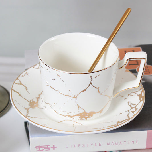 Bone China Cup and Saucer Practical Gift Set European Ceramic Coffee Cup and Milk Cup