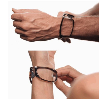 High Quality Slap On Wrist Folding Reading Glasses Wrist Watch Glasses Magnet hanging neck to Carry Presbyopia Glasses 1.5 2.5