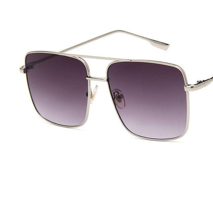 Large Square Metal Flat Mirror Retro Literary Polygonal Glasses Frame Square Large Frame Glasses