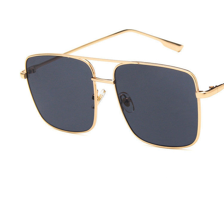 Large Square Metal Flat Mirror Retro Literary Polygonal Glasses Frame Square Large Frame Glasses