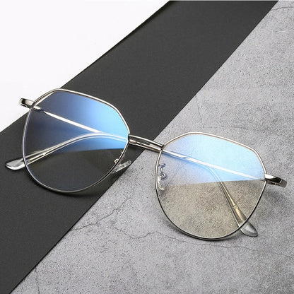 Glasses Myopia With Degree With Glasses Frame Female Korean Retro Metal Round Face Glasses Frame Super Light