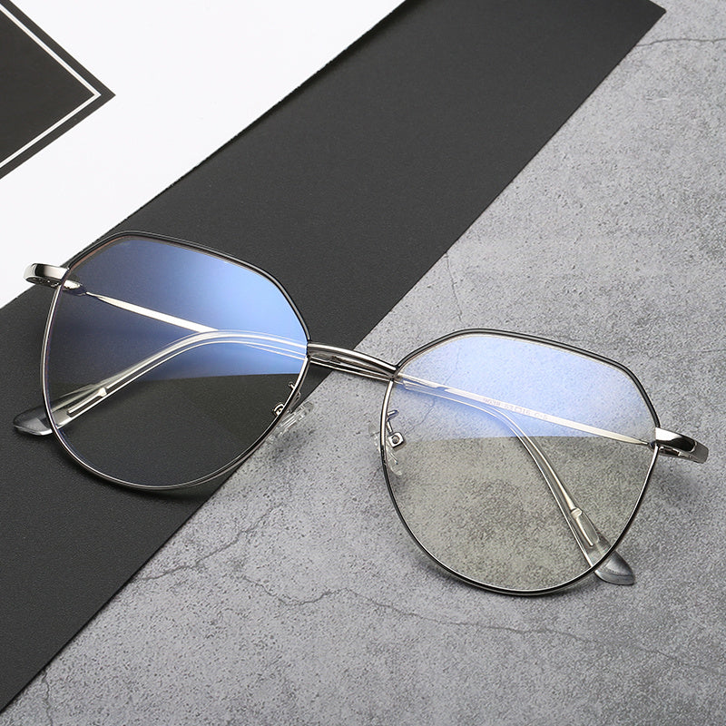 Glasses Myopia With Degree With Glasses Frame Female Korean Retro Metal Round Face Glasses Frame Super Light