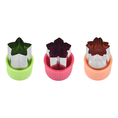 Star Heart Shape Vegetables Cutter Plastic Handle 3Pcs Portable Cook Tools Stainless Steel Fruit Cutting Die Kitchen Gadgets