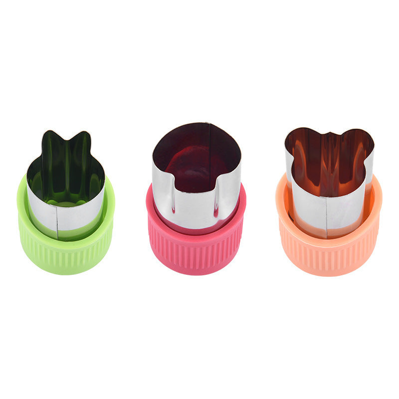 Star Heart Shape Vegetables Cutter Plastic Handle 3Pcs Portable Cook Tools Stainless Steel Fruit Cutting Die Kitchen Gadgets