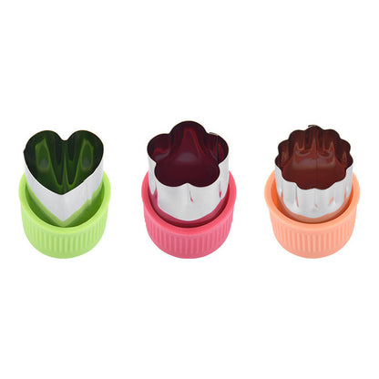 Star Heart Shape Vegetables Cutter Plastic Handle 3Pcs Portable Cook Tools Stainless Steel Fruit Cutting Die Kitchen Gadgets