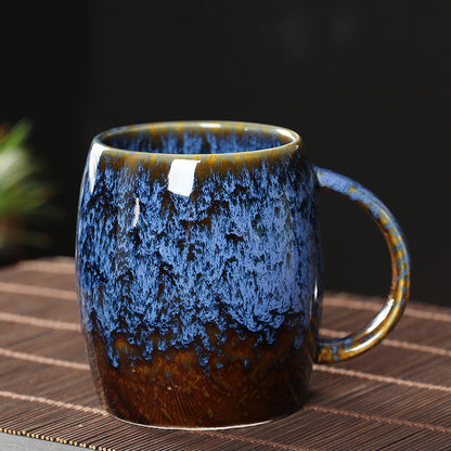 Creative Mug Large Capacity Simple Ceramic Cup Couple Japanese-Style Coffee Cup Kiln Baked Drinking Mug 460ML
