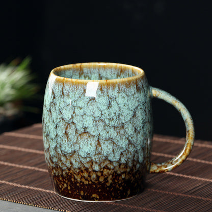 Creative Mug Large Capacity Simple Ceramic Cup Couple Japanese-Style Coffee Cup Kiln Baked Drinking Mug 460ML