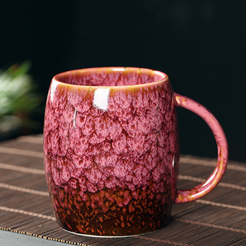 Creative Mug Large Capacity Simple Ceramic Cup Couple Japanese-Style Coffee Cup Kiln Baked Drinking Mug 460ML