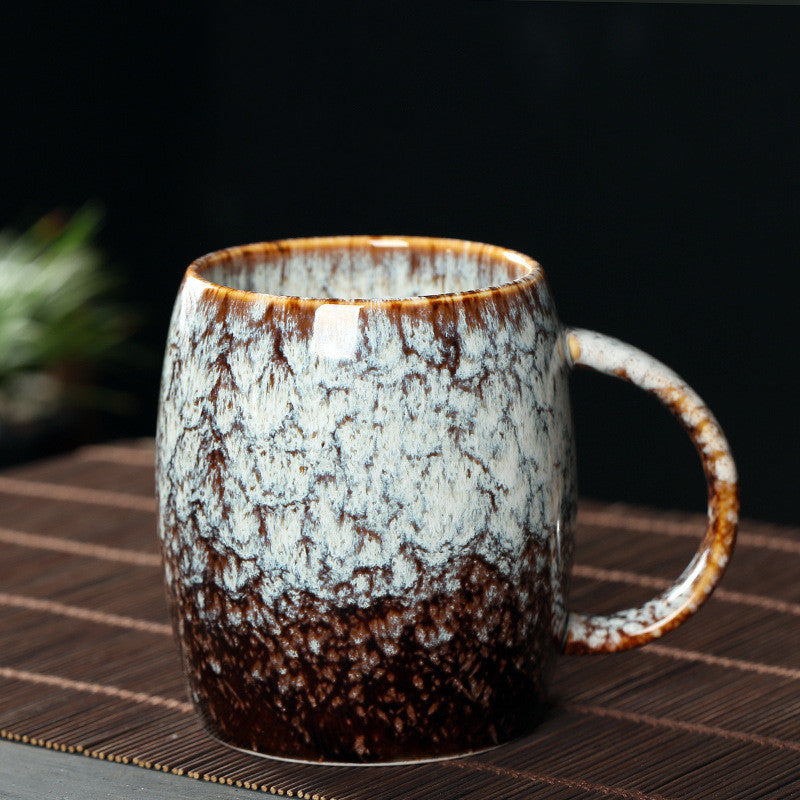 Creative Mug Large Capacity Simple Ceramic Cup Couple Japanese-Style Coffee Cup Kiln Baked Drinking Mug 460ML