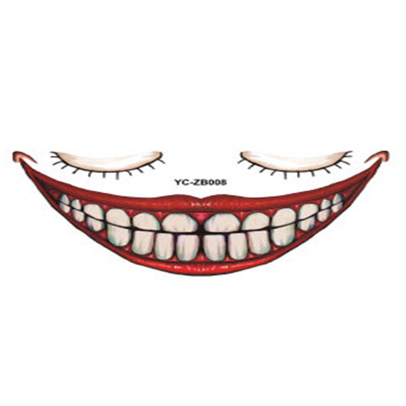 Halloween Mouth Tattoo Sticker Horror Lip DIY Decoration