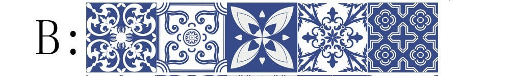 Cz015 Mediterranean Style Tile Stickers Retro Flower Rattan Wall Stickers Home Living Room Bedroom Kitchen Decoration Stickers