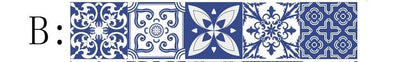 Cz015 Mediterranean Style Tile Stickers Retro Flower Rattan Wall Stickers Home Living Room Bedroom Kitchen Decoration Stickers