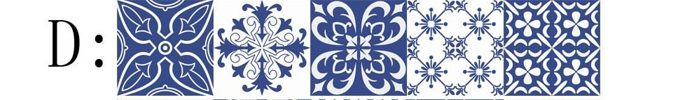 Cz015 Mediterranean Style Tile Stickers Retro Flower Rattan Wall Stickers Home Living Room Bedroom Kitchen Decoration Stickers