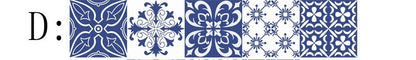 Cz015 Mediterranean Style Tile Stickers Retro Flower Rattan Wall Stickers Home Living Room Bedroom Kitchen Decoration Stickers