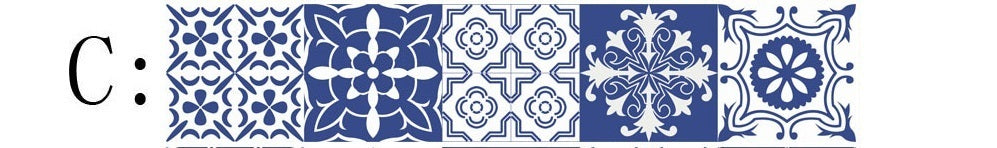 Cz015 Mediterranean Style Tile Stickers Retro Flower Rattan Wall Stickers Home Living Room Bedroom Kitchen Decoration Stickers