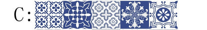 Cz015 Mediterranean Style Tile Stickers Retro Flower Rattan Wall Stickers Home Living Room Bedroom Kitchen Decoration Stickers