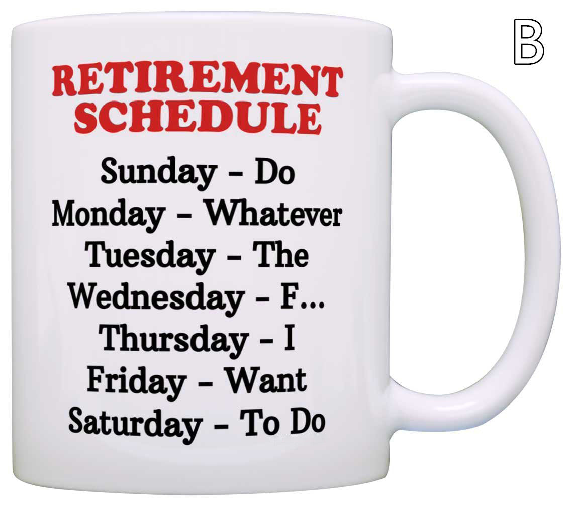 Retirement Schedule Cat Mug Retirement Ceramic Coffee Mark Water Cup