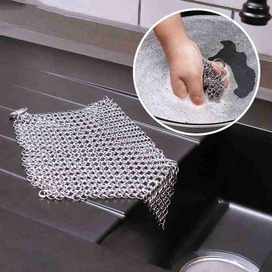 316 Cast Iron Cleaner Kitchen Rust Pot Pans Cleaning Scrubber Steel Rust Remover Scraper Brush Kit Metal Cleaning Brush