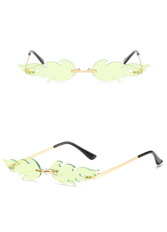 Rimless Street Shooting Sunglasses Personality Funny Odd-shaped Glasses