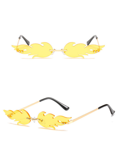 Rimless Street Shooting Sunglasses Personality Funny Odd-shaped Glasses
