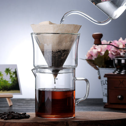 Heat-Resistant Glass Coffee Pot Double Glass Coffee Filter Cup