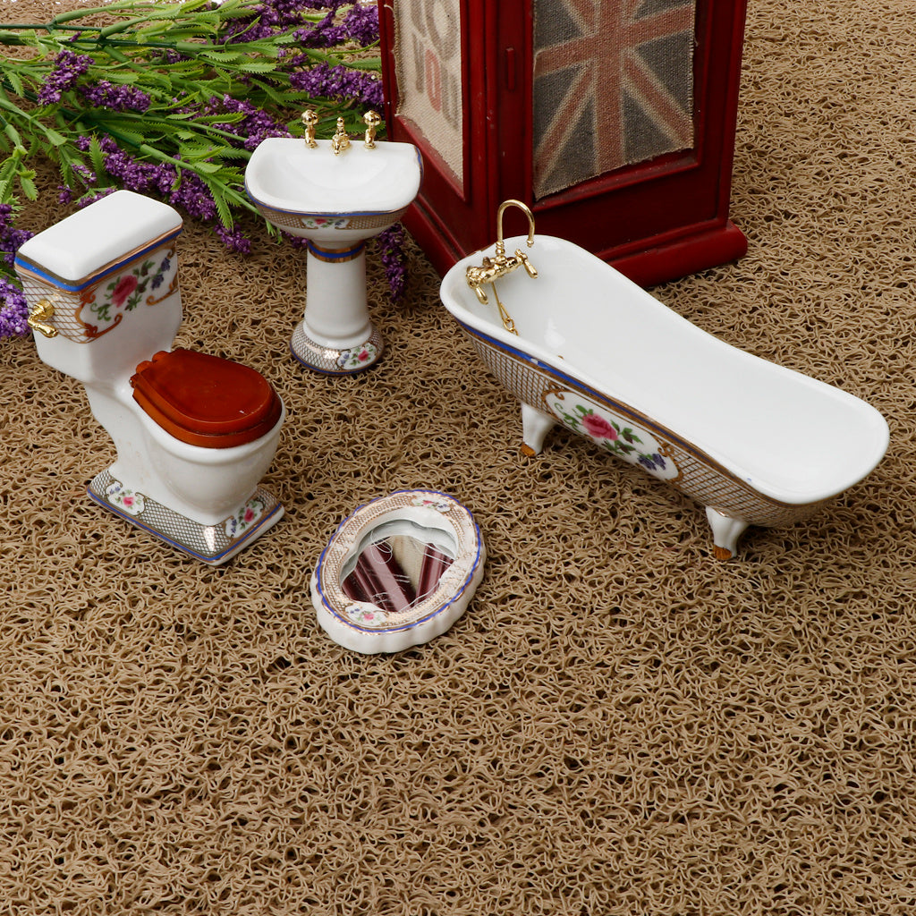 Dollhouse Dollhouse Miniature Mini Ceramic Bathroom Decoration Model