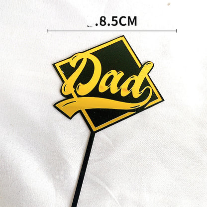 Father's Day Cake Decoration Dad Birthday Decoration Accessories Dad Double Acrylic Insert Letter Baking Decoration