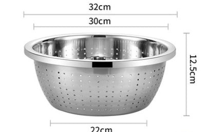 Food Grade 304 Stainless Steel Basin Household Kitchen Egg Beating Baking And Basin Washing Vegetables, Rice, Draining, Draining Soup Basin