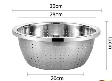 Food Grade 304 Stainless Steel Basin Household Kitchen Egg Beating Baking And Basin Washing Vegetables, Rice, Draining, Draining Soup Basin