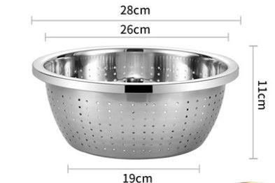Food Grade 304 Stainless Steel Basin Household Kitchen Egg Beating Baking And Basin Washing Vegetables, Rice, Draining, Draining Soup Basin